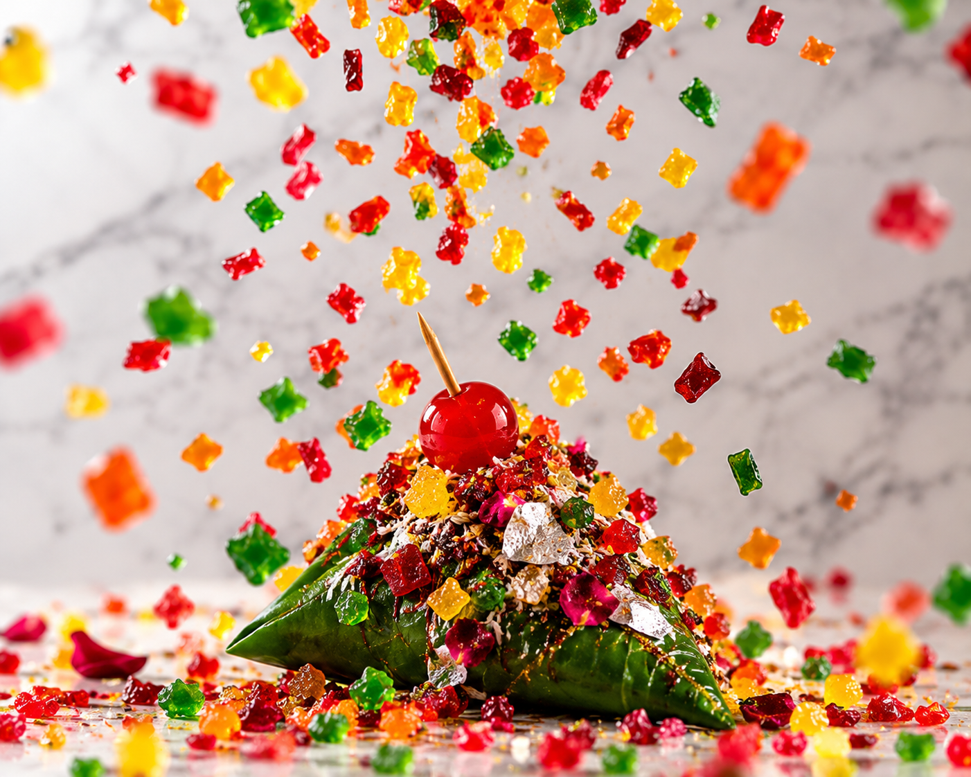 Vanilla Paan scoops with sprinkles